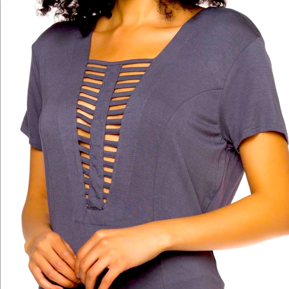 #007  BKE laser cut grey top